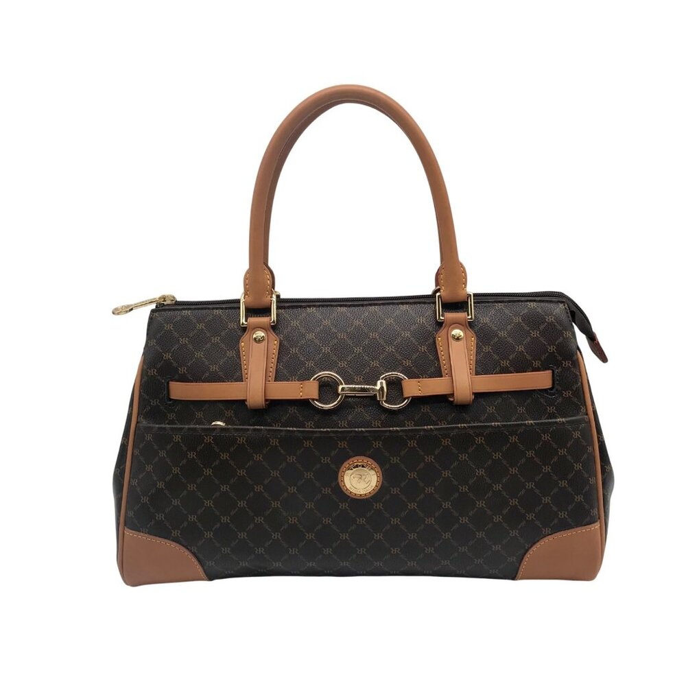 Rioni Brown Canvas Princess Convertible Satchel